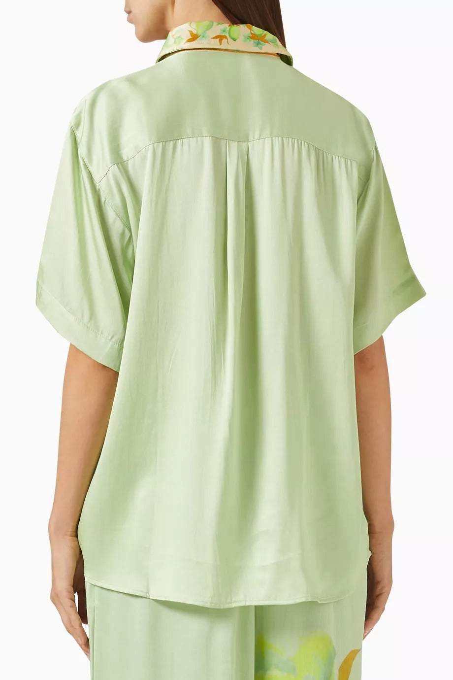 Ensemble en satin chemise et pantalon large