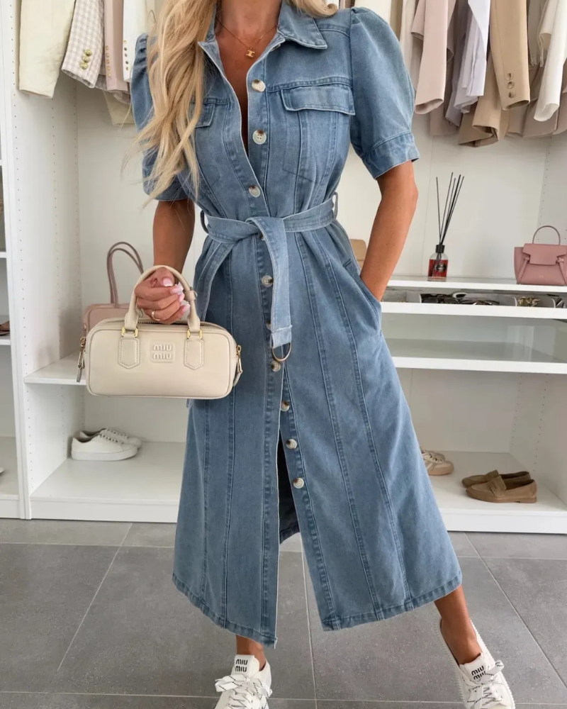 FINMERA - ROBE EN JEAN ÉLÉGANTE
