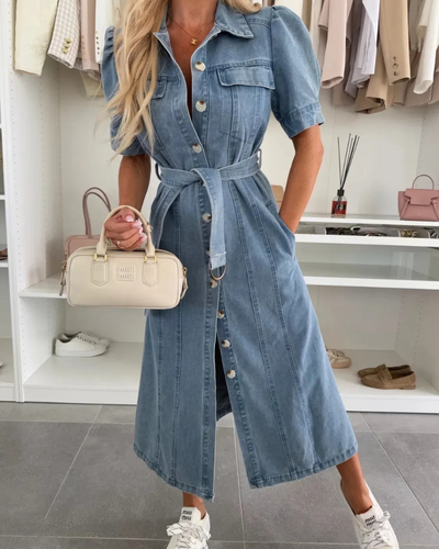 FINMERA - ROBE EN JEAN ÉLÉGANTE