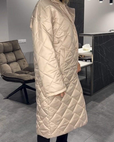 DIASY - MANTEAU MI-LONG DÉCONTRACTÉ EN COTON AVEC REVERS