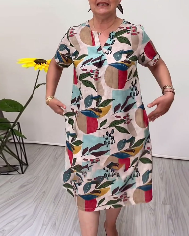 Robe Manches Courtes Col En V