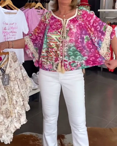 Blouse À Coupe Ample Avec Imprimé Bohème