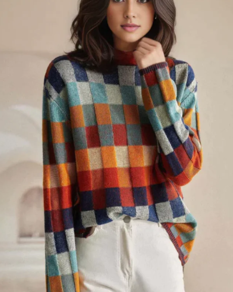 MADI - COL ROULÉ PATCHWORK EN CACHEMIRE LUXE