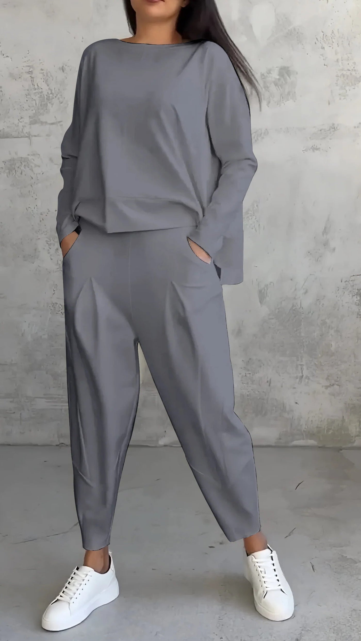 Ensemble Lounge Femme – Coupe Ample – Maille Douce – Pantalon Jambe Droite