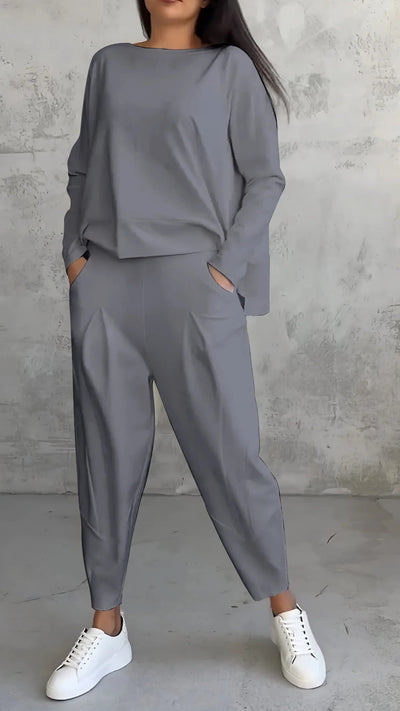 Ensemble Lounge Femme – Coupe Ample – Maille Douce – Pantalon Jambe Droite