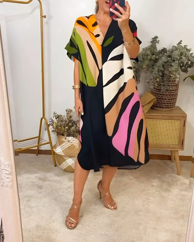 NERISA - Robe décontractée avec imprimé feuillage coloré