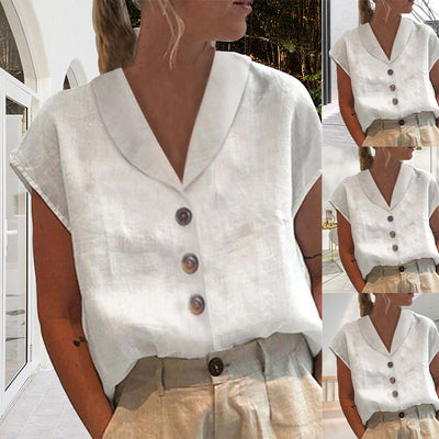 Blouse Chic pour Dames avec Col et Boutons - Vivienne