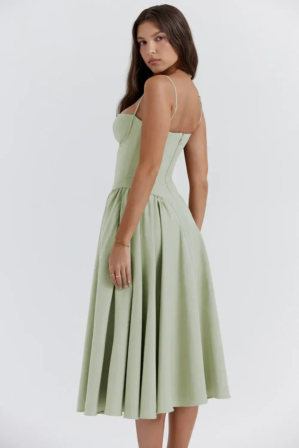 Éléanor - Robe D'Été Midi Chic Corsaire Pour Les Occasions Spéciales