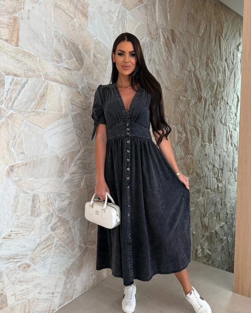 SANDRINE – ROBE EN JEAN ÉLÉGANTE