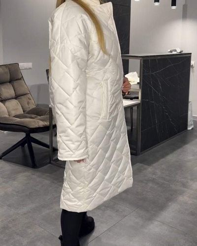 DIASY - MANTEAU MI-LONG DÉCONTRACTÉ EN COTON AVEC REVERS