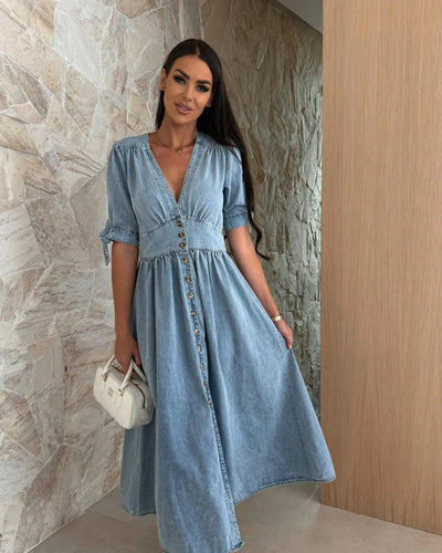 SANDRINE – ROBE EN JEAN ÉLÉGANTE