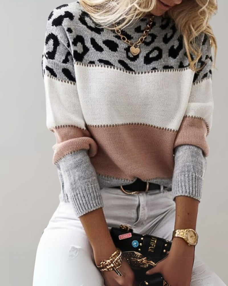 RIANA - PULL AU MOTIF LÉOPARD