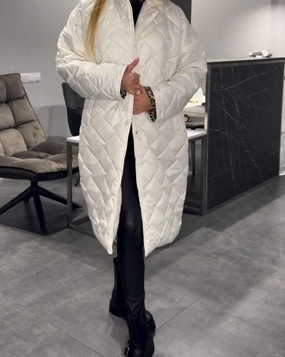 DIASY - MANTEAU MI-LONG DÉCONTRACTÉ EN COTON AVEC REVERS