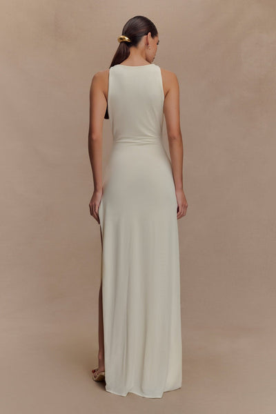 Robe longue moulante à perles