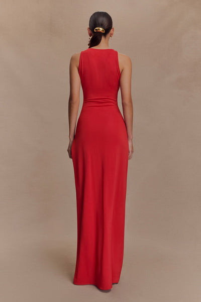 Robe longue moulante à perles
