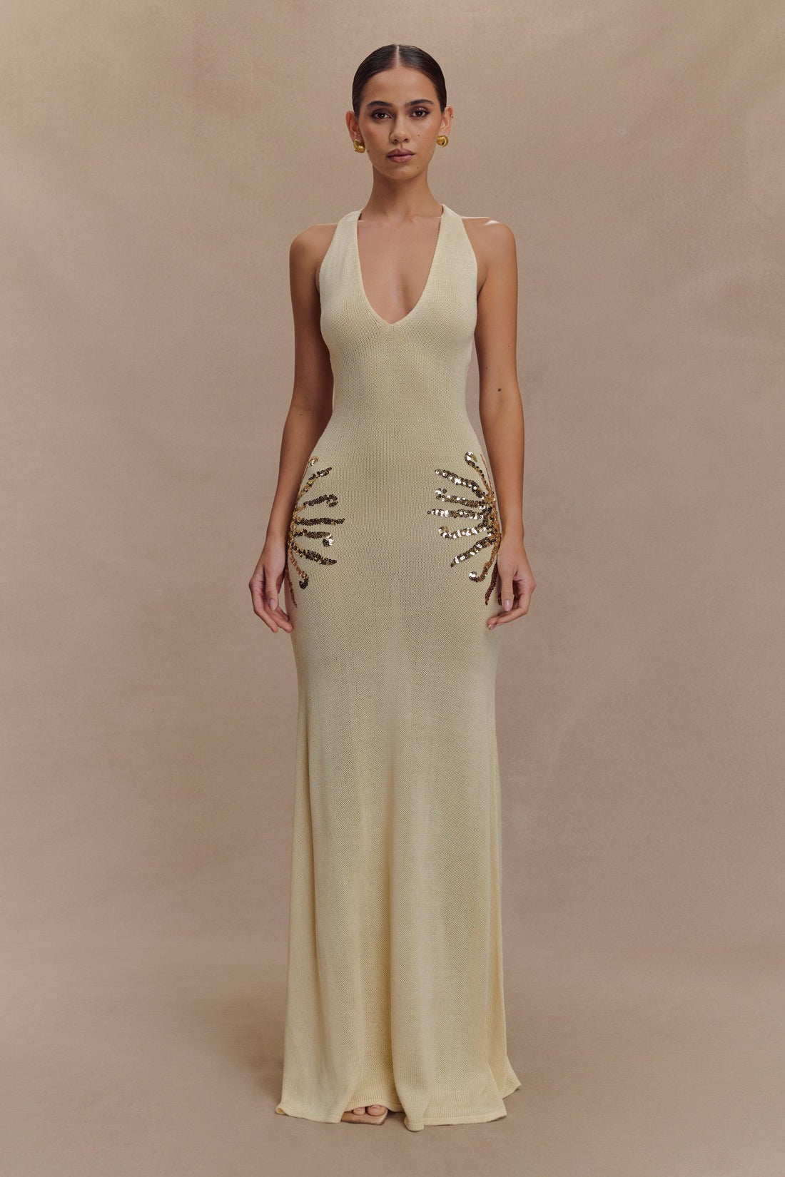 Robe longue en maille Ellington avec sequins