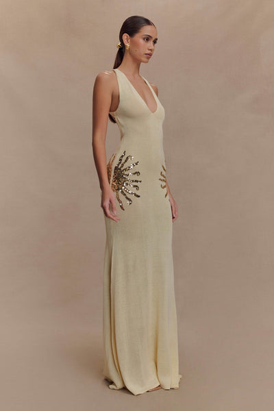 Robe longue en maille Ellington avec sequins