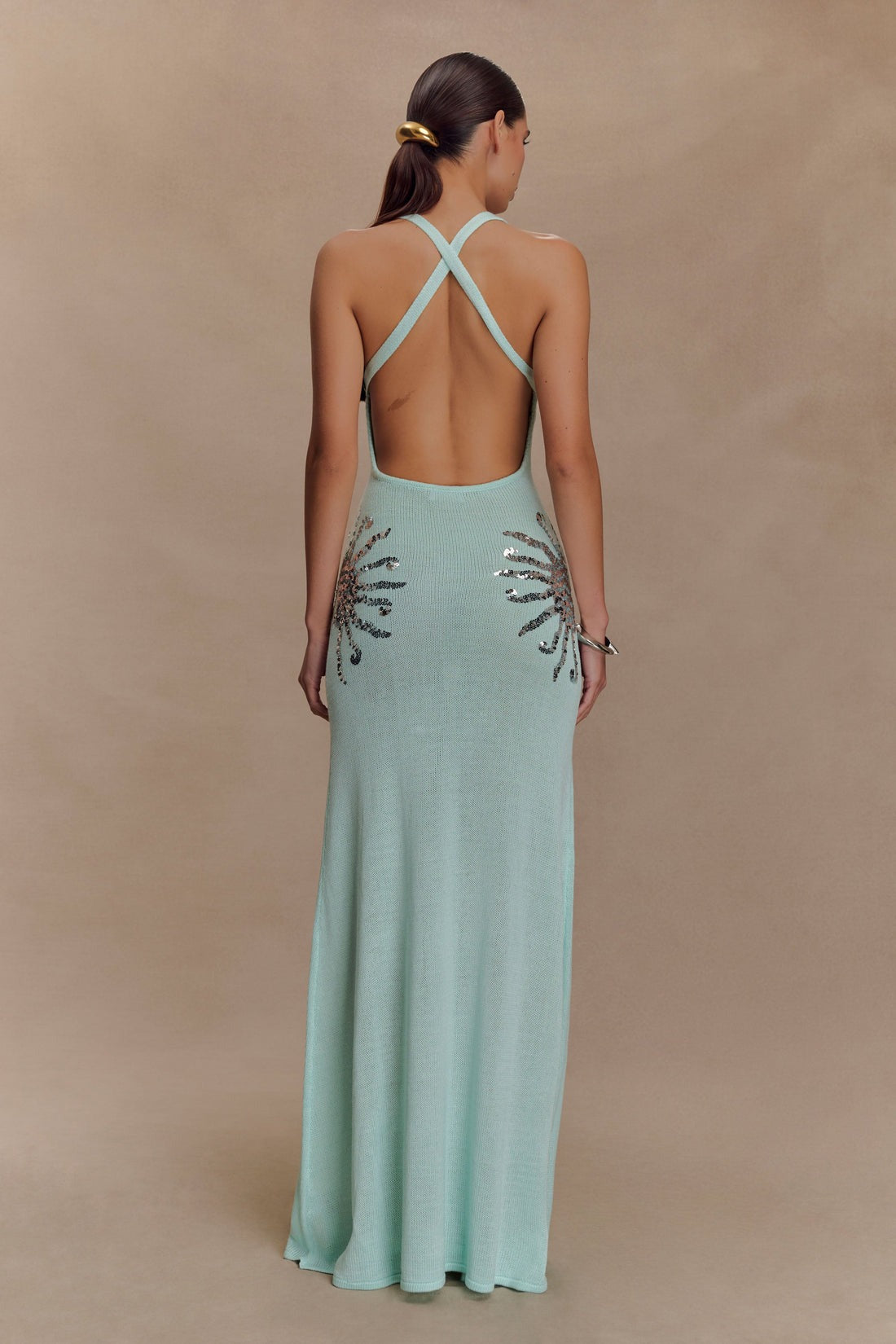 Robe longue en maille Ellington avec sequins