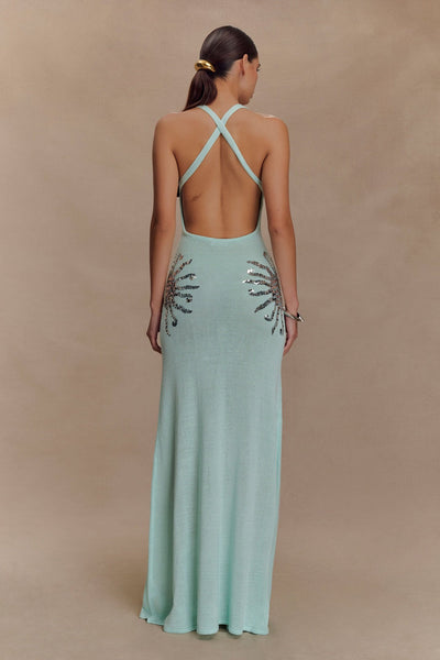 Robe longue en maille Ellington avec sequins