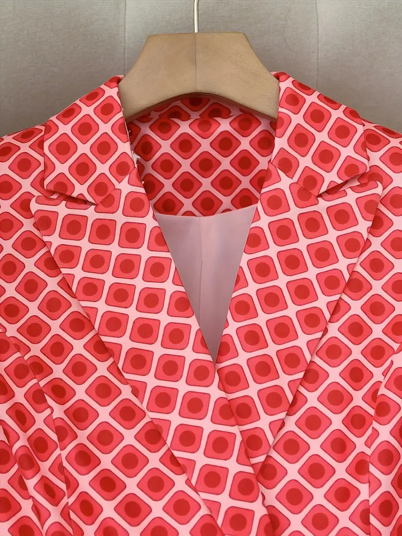 Ensemble blazer à revers et pantalon évasé pour femme chic