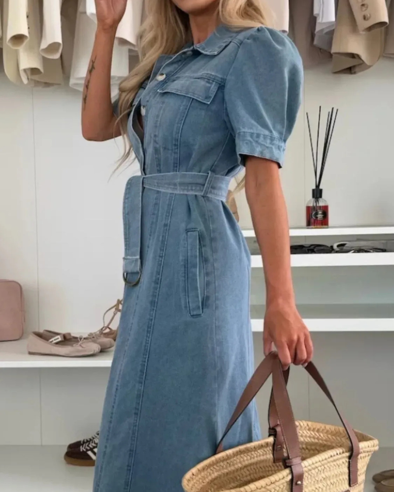 FINMERA - ROBE EN JEAN ÉLÉGANTE