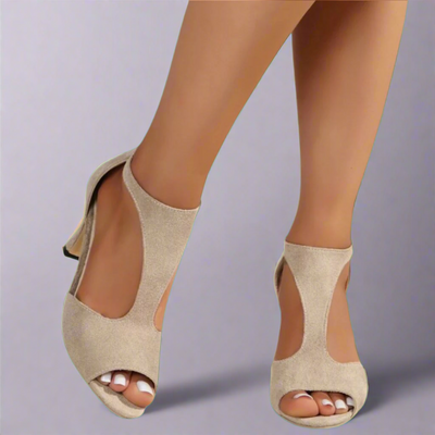 Grazia™ | Sandales à talon avec découpes courbes et fermeture zippée