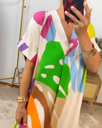 NERISA - Robe décontractée avec imprimé feuillage coloré