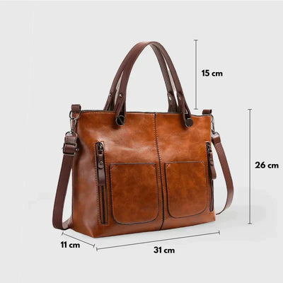 Hannah - Élégant sac à main en cuir à compartiments spacieux
