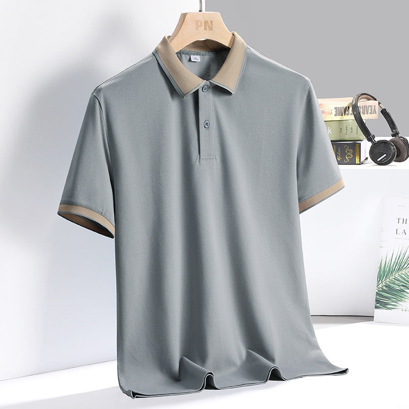 Polo homme – Coupe standard – Tissu respirant – Col contrasté – Manches courtes