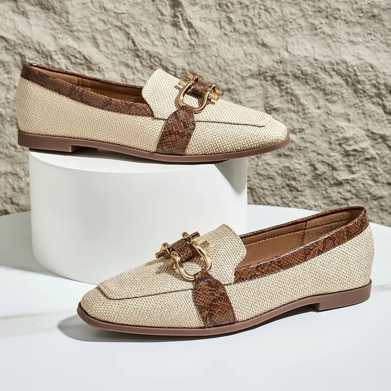 Loafers vintage serpent à bout carré