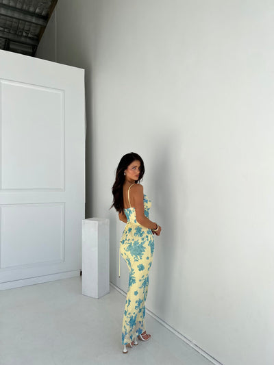 Indie | Robe longue florale à manches moyennes Midsummer