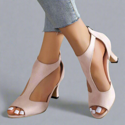 Grazia™ | Sandales à talon avec découpes courbes et fermeture zippée