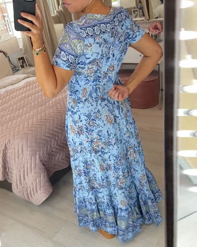 LISIA - ROBE À ENCOLURE EN V ET IMPRIMÉ FLORAL