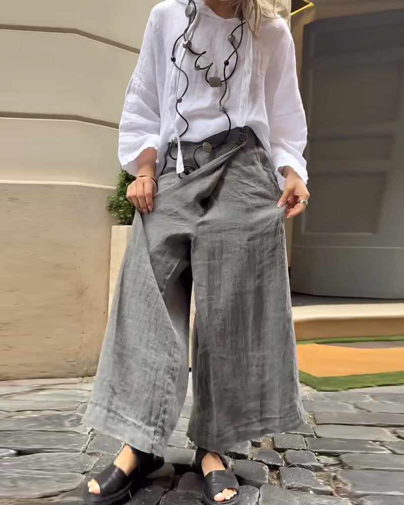 Pantalon Mode Urbaine Décontracté Jambe Large