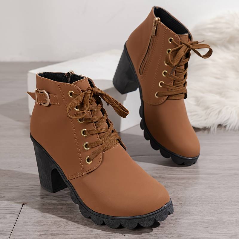 Lana | Bottes Lacets Pour Femme | Talons