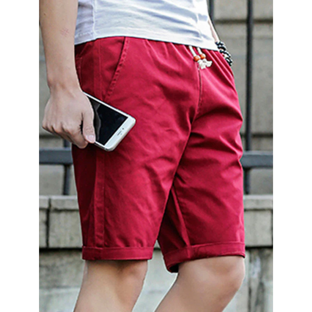 Short décontracté homme – Coupe ample – Tissu respirant – Cordon ajustable – Poches côtés