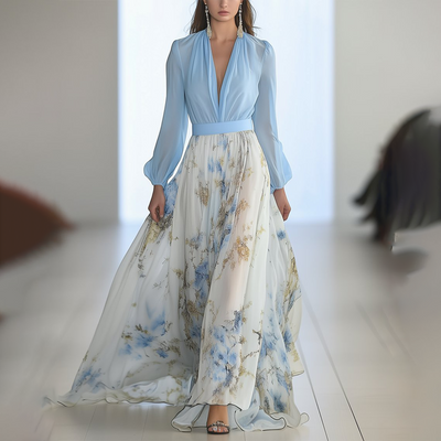 Lucía | Élégant Robe Maxi avec Imprimé Floral
