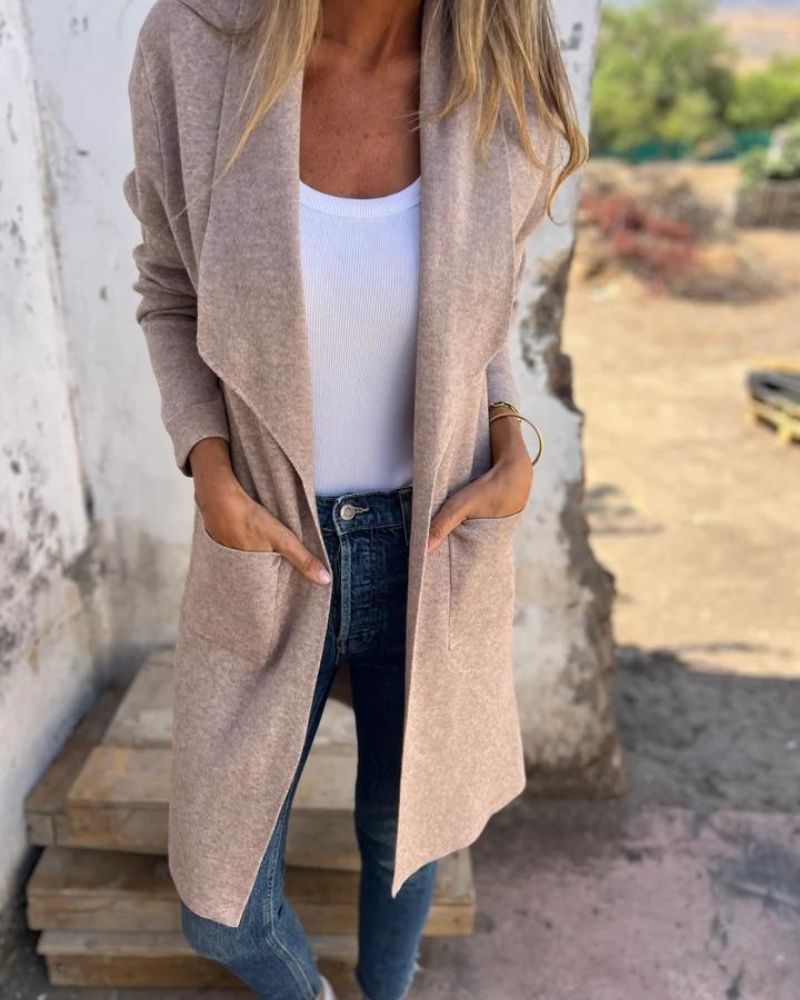 EIGONA - VESTE CARDIGAN DÉCONTRACTÉE À REVERS