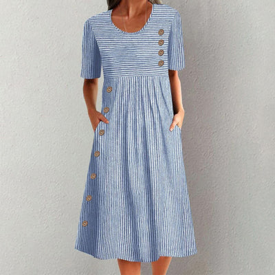Finley™ | Robe Rayée Boutonnée