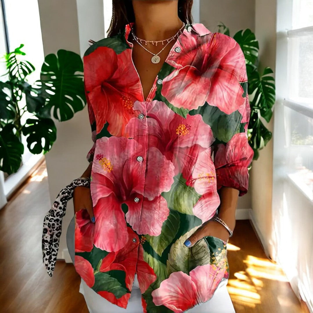 Riviera Paris™ | Carla | Blouse vintage à imprimé fleuri