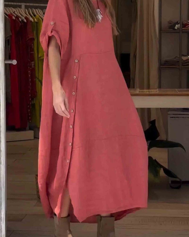 MYLAH - ROBE EN COTON ET LIN