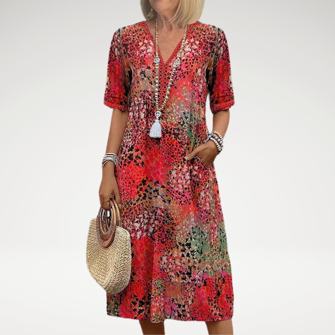 Morgane™ | Robe Midi Vibrante