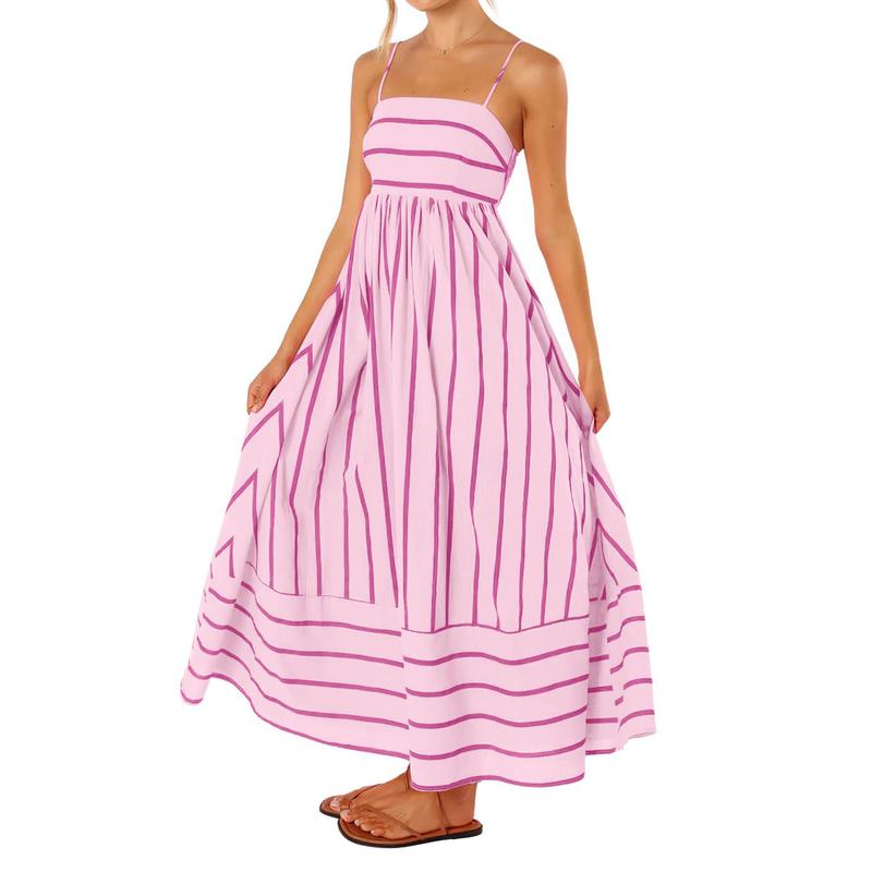 Julietta™ | Robe Longue Rayée à Bretelles Fines