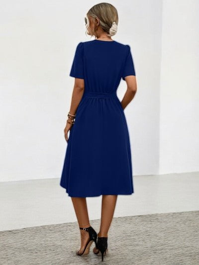 Océane - Robe D'Été Avec Détails De Nœuds Et Encolure Notch