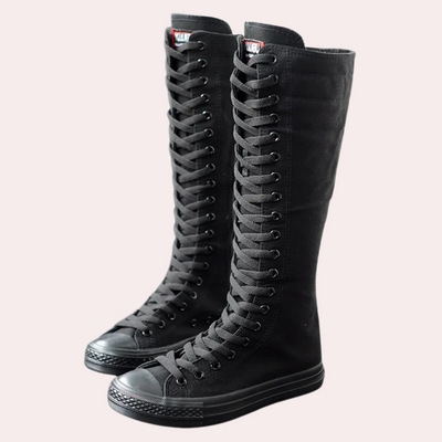 AMABELLE - Bottes Élevées à Lacets Décontractées pour Femme