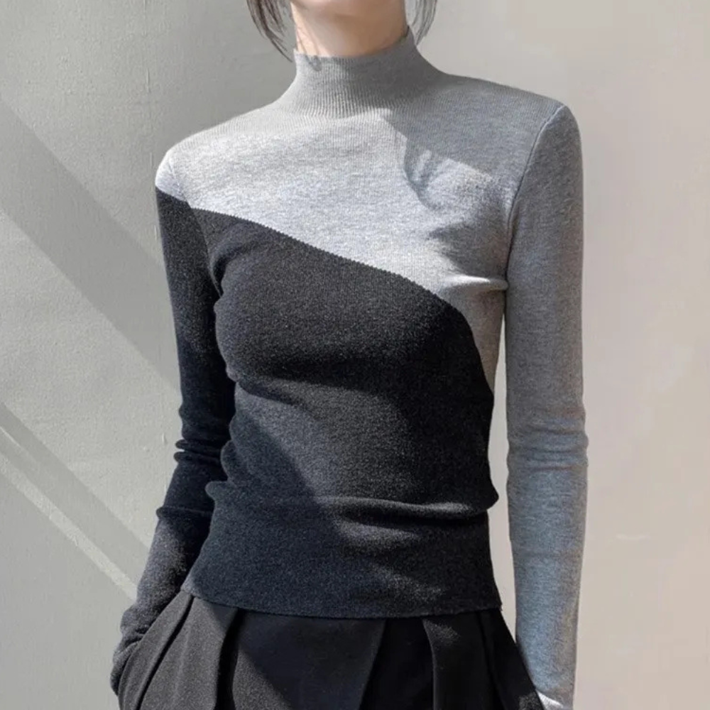 SENIA - Pull élégant en tricot à col montant pour femmes