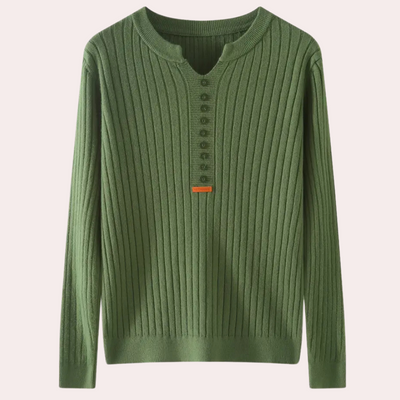 COLLEEN - Pull à Col V avec Détails Boutons pour Femmes