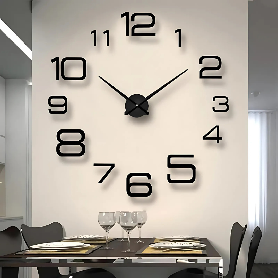 Chrona - Grande horloge murale noire