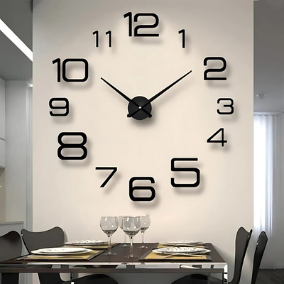 Chrona - Grande horloge murale noire