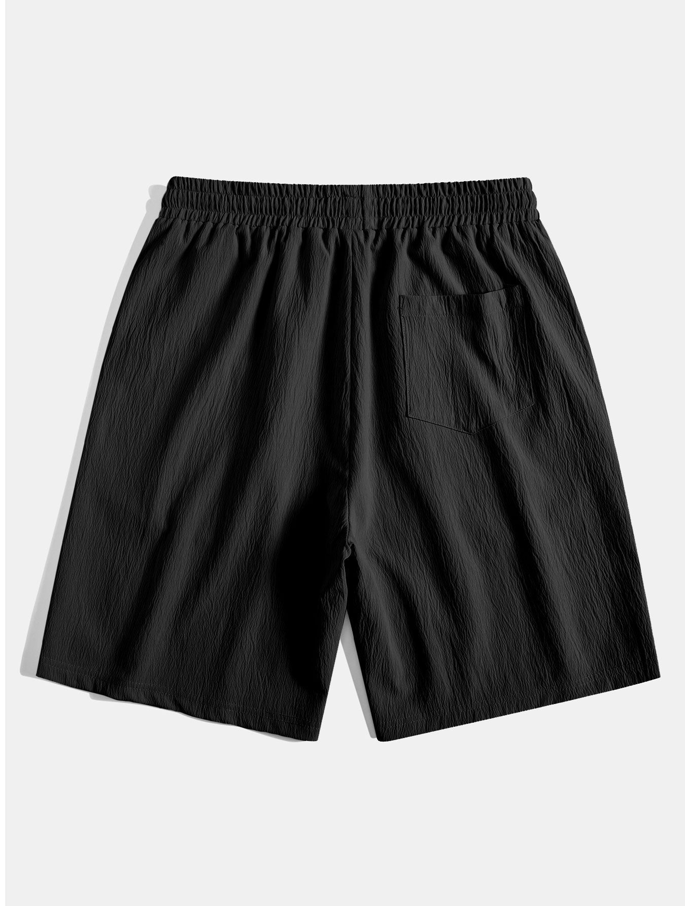 Ensemble Estival : Chemise Jacquard à Rayures Géométriques & Short Froissé à Cordon
